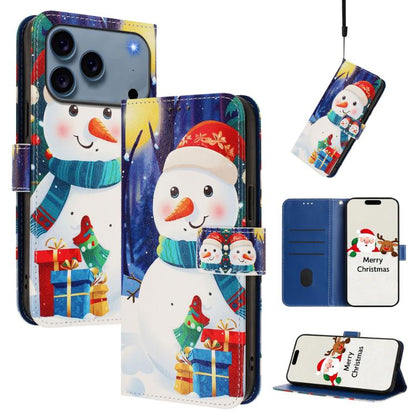 Christmas Series Buckle Leather Phone Case with Hand Strap, For iPhone 18 Pro / 17 Pro, For iPhone 18 Pro Max / 17 Pro Max, For iPhone 17e / 16e, For iPhone 17