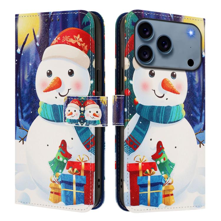 Christmas Series Buckle Leather Phone Case with Hand Strap, For iPhone 18 Pro / 17 Pro, For iPhone 18 Pro Max / 17 Pro Max, For iPhone 17e / 16e, For iPhone 17