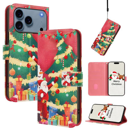 Christmas Series Buckle Leather Phone Case with Hand Strap, For iPhone 18 Pro / 17 Pro, For iPhone 18 Pro Max / 17 Pro Max, For iPhone 17e / 16e, For iPhone 17