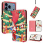 Christmas Series Buckle Leather Phone Case with Hand Strap, For iPhone 18 Pro / 17 Pro, For iPhone 18 Pro Max / 17 Pro Max, For iPhone 17e / 16e, For iPhone 17
