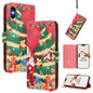 Christmas Series Buckle Leather Phone Case with Hand Strap, For iPhone XR, For iPhone XS Max, For iPhone 8 Plus / 7 Plus
