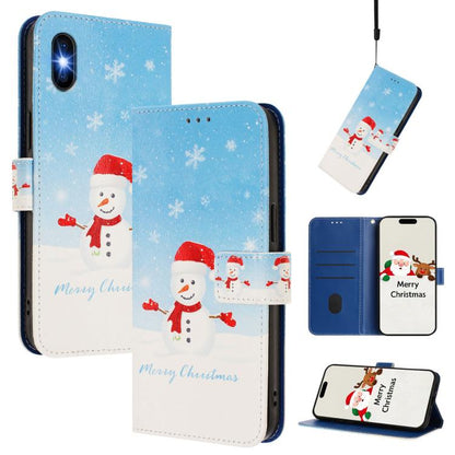 Christmas Series Buckle Leather Phone Case with Hand Strap, For iPhone XR, For iPhone XS Max, For iPhone 8 Plus / 7 Plus