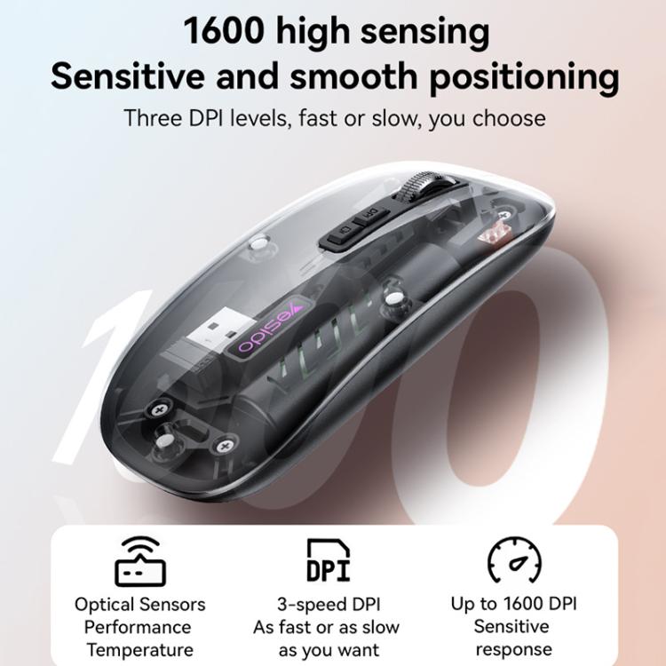 Yesido KB29 Transparent Bluetooth Dual Mode Wireless Mouse