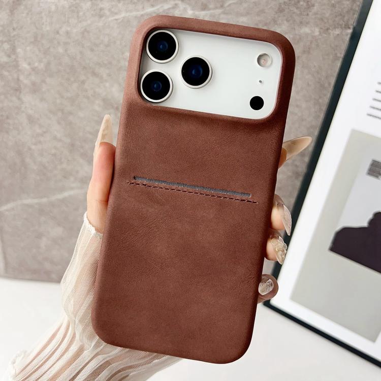 Skin Feel Sheepskin Card Slot Phone Case, For iPhone 18 Pro / 17 Pro, For iPhone 18 Pro Max / 17 Pro Max, For iPhone 17, For iPhone Air