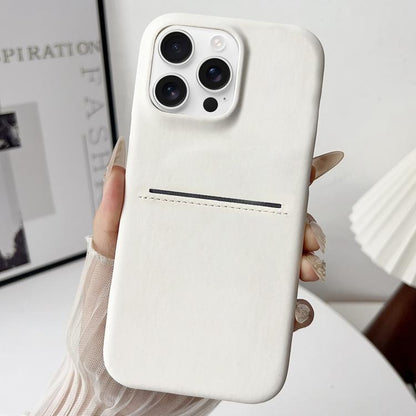 Skin Feel Sheepskin Card Slot Phone Case, For iPhone 16 Pro Max, For iPhone 16 Pro, For iPhone 16 Plus, For iPhone 16