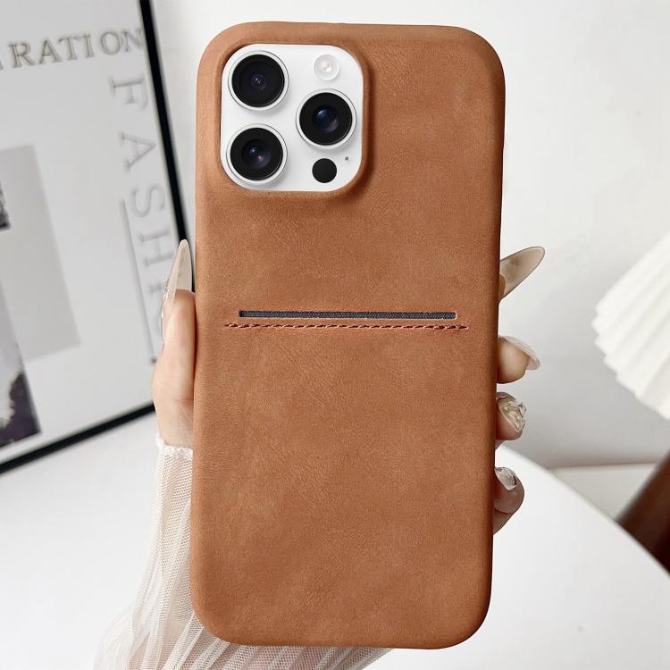 Skin Feel Sheepskin Card Slot Phone Case, For iPhone 16 Pro Max, For iPhone 16 Pro, For iPhone 16 Plus, For iPhone 16