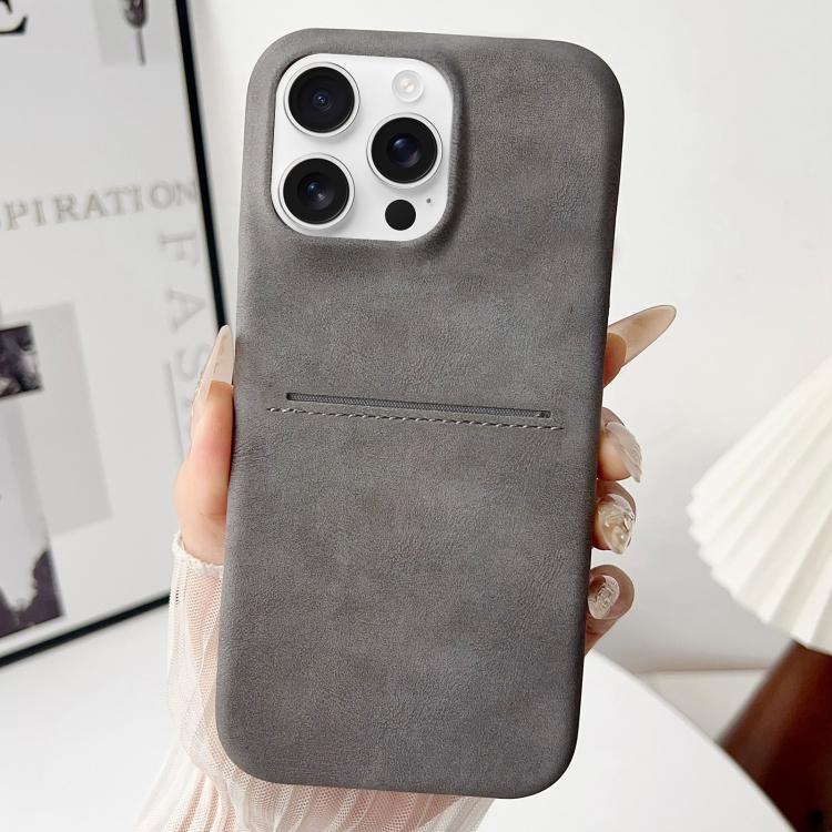 Skin Feel Sheepskin Card Slot Phone Case, For iPhone 16 Pro Max, For iPhone 16 Pro, For iPhone 16 Plus, For iPhone 16