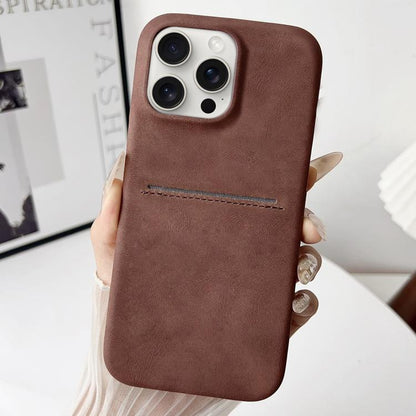 Skin Feel Sheepskin Card Slot Phone Case, For iPhone 15 Pro Max, For iPhone 15 Pro, For iPhone 15 Plus, For iPhone 15