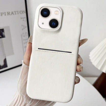 Skin Feel Sheepskin Card Slot Phone Case, For iPhone 14, For iPhone 14 Pro, For iPhone 14 Pro Max, For iPhone 13 Pro Max