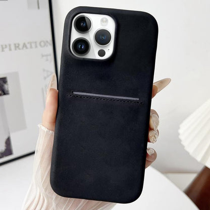 Skin Feel Sheepskin Card Slot Phone Case, For iPhone 14, For iPhone 14 Pro, For iPhone 14 Pro Max, For iPhone 13 Pro Max