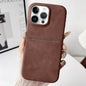 Skin Feel Sheepskin Card Slot Phone Case, For iPhone 14, For iPhone 14 Pro, For iPhone 14 Pro Max, For iPhone 13 Pro Max