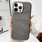 Skin Feel Sheepskin Card Slot Phone Case, For iPhone 14, For iPhone 14 Pro, For iPhone 14 Pro Max, For iPhone 13 Pro Max
