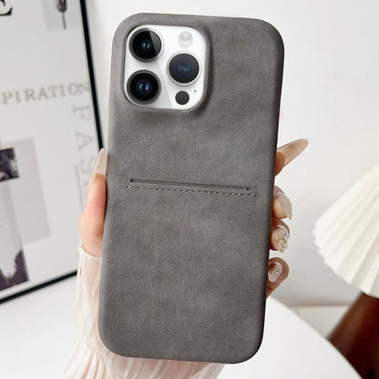 Skin Feel Sheepskin Card Slot Phone Case, For iPhone 13 Pro, For iPhone 13, For iPhone 12 / 12 Pro, For iPhone 12 Pro Max