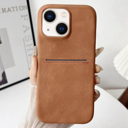 Skin Feel Sheepskin Card Slot Phone Case, For iPhone 13 Pro, For iPhone 13, For iPhone 12 / 12 Pro, For iPhone 12 Pro Max