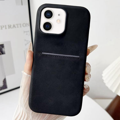 Skin Feel Sheepskin Card Slot Phone Case, For iPhone 13 Pro, For iPhone 13, For iPhone 12 / 12 Pro, For iPhone 12 Pro Max