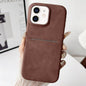 Skin Feel Sheepskin Card Slot Phone Case, For iPhone 13 Pro, For iPhone 13, For iPhone 12 / 12 Pro, For iPhone 12 Pro Max
