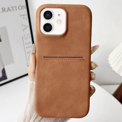 Skin Feel Sheepskin Card Slot Phone Case, For iPhone 13 Pro, For iPhone 13, For iPhone 12 / 12 Pro, For iPhone 12 Pro Max