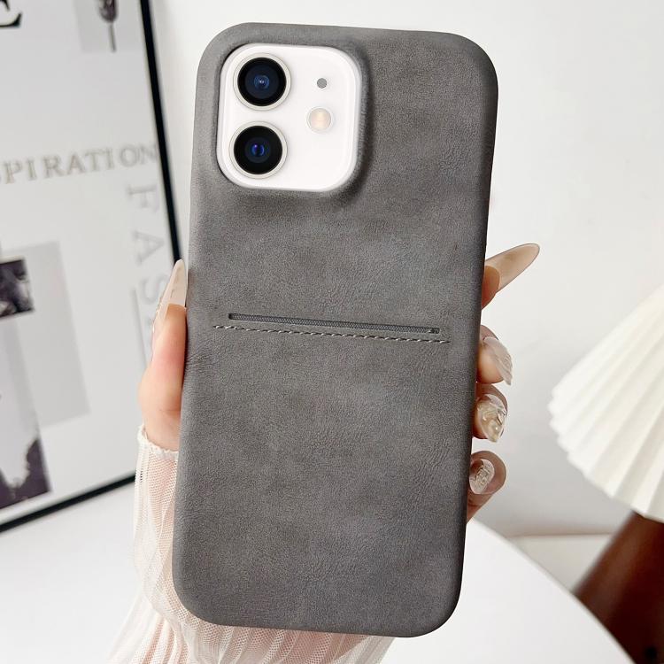 Skin Feel Sheepskin Card Slot Phone Case, For iPhone 13 Pro, For iPhone 13, For iPhone 12 / 12 Pro, For iPhone 12 Pro Max