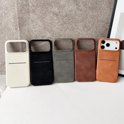 Skin Feel Sheepskin Card Slot Phone Case, For iPhone 18 Pro / 17 Pro, For iPhone 18 Pro Max / 17 Pro Max, For iPhone 17, For iPhone Air