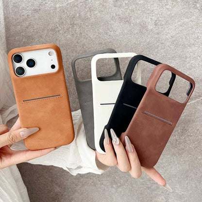 Skin Feel Sheepskin Card Slot Phone Case, For iPhone 18 Pro / 17 Pro, For iPhone 18 Pro Max / 17 Pro Max, For iPhone 17, For iPhone Air