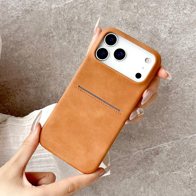 Skin Feel Sheepskin Card Slot Phone Case, For iPhone 18 Pro / 17 Pro, For iPhone 18 Pro Max / 17 Pro Max, For iPhone 17, For iPhone Air
