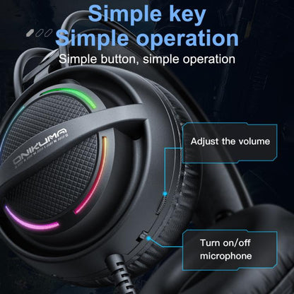 ONIKUMA X88 Head-mounted RGB Light E-Sports Gaming Headset, Cable Length: 2.2m