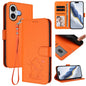 Embossed Heart Cat Leather Phone Case with Hand Strap, For iPhone 17e / 16e, For iPhone 17