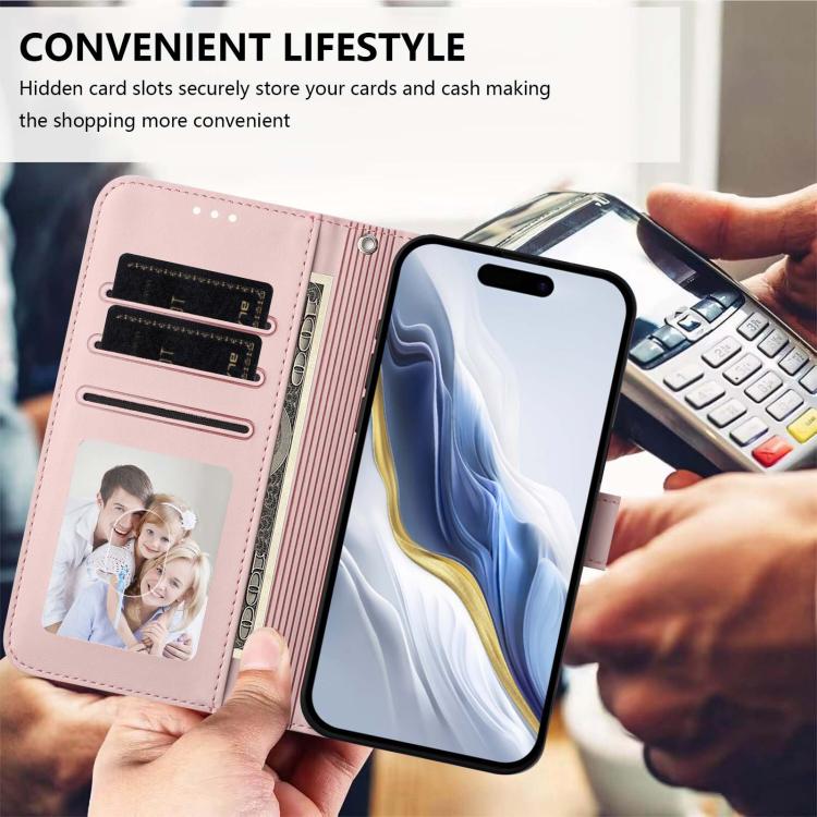 Embossed Heart Cat Leather Phone Case with Hand Strap, For iPhone 17e / 16e, For iPhone 17