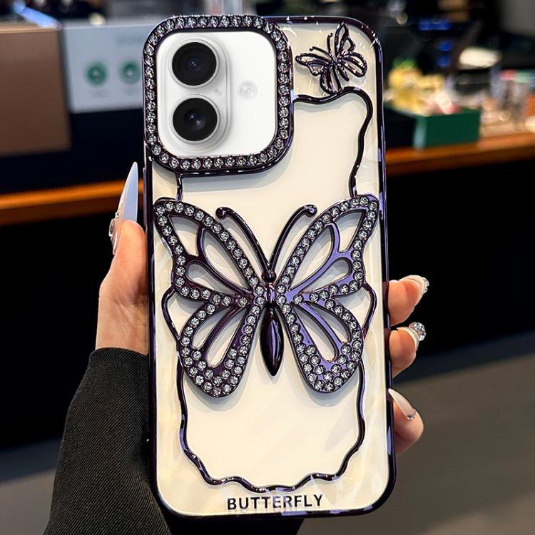 Hollow Butterfly Electroplating TPU Phone Case, For iPhone 16 Pro, For iPhone 16 Plus, For iPhone 16, For iPhone 15 Pro Max, For iPhone 15 Pro, For iPhone 15 Plus