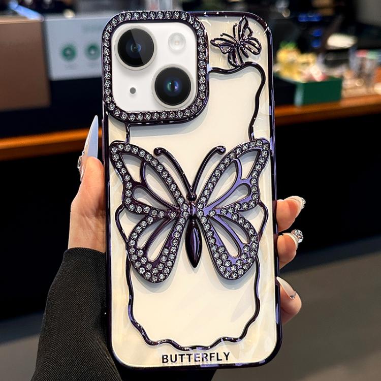 Hollow Butterfly Electroplating TPU Phone Case, For iPhone 15, For iPhone 14 Plus, For iPhone 14, For iPhone 14 Pro, For iPhone 14 Pro Max, For iPhone 13 Pro Max