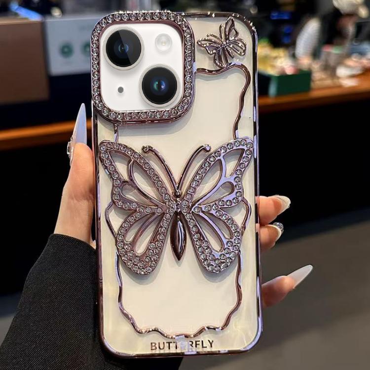 Hollow Butterfly Electroplating TPU Phone Case, For iPhone 15, For iPhone 14 Plus, For iPhone 14, For iPhone 14 Pro, For iPhone 14 Pro Max, For iPhone 13 Pro Max