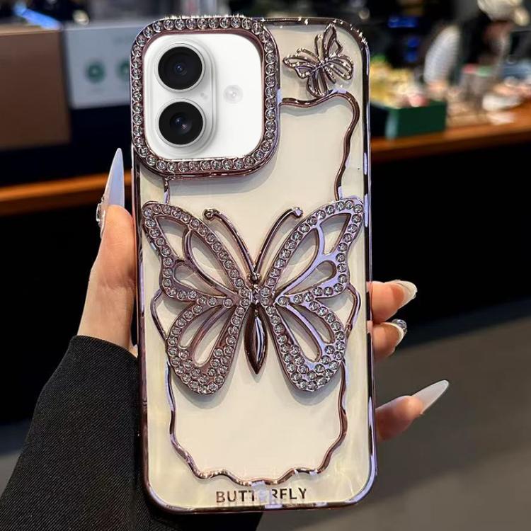 Hollow Butterfly Electroplating TPU Phone Case, For iPhone 18 Pro, For iPhone 18 Pro Max, For iPhone 17 Pro Max, For iPhone 17 Pro, For iPhone 17, For iPhone 16 Pro Max
