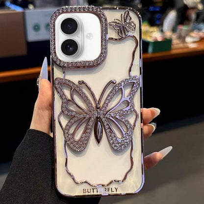 Hollow Butterfly Electroplating TPU Phone Case, For iPhone 18 Pro, For iPhone 18 Pro Max, For iPhone 17 Pro Max, For iPhone 17 Pro, For iPhone 17, For iPhone 16 Pro Max