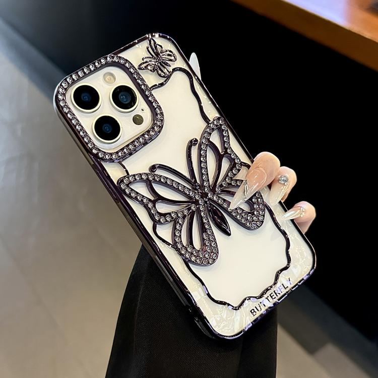Hollow Butterfly Electroplating TPU Phone Case, For iPhone 16 Pro, For iPhone 16 Plus, For iPhone 16, For iPhone 15 Pro Max, For iPhone 15 Pro, For iPhone 15 Plus