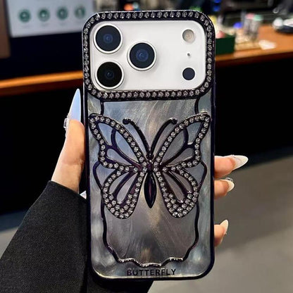 Butterfly Electroplating TPU Phone Case with Epoxy Cardboard, For iPhone 17 Pro Max, For iPhone 17 Pro, For iPhone 17, For iPhone 16 Pro Max, For iPhone 16 Pro, For iPhone 16 Plus