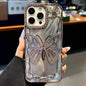Butterfly Electroplating TPU Phone Case with Epoxy Cardboard, For iPhone 16 Pro Max, For iPhone 16 Pro, For iPhone 16 Plus, For iPhone 16, For iPhone 15 Pro Max, For iPhone 15 Pro