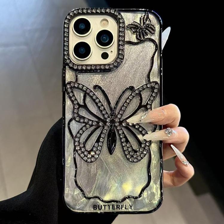 Butterfly Electroplating TPU Phone Case with Epoxy Cardboard, For iPhone 16, For iPhone 15 Pro Max, For iPhone 15 Pro, For iPhone 15 Plus, For iPhone 15, For iPhone 14 Plus