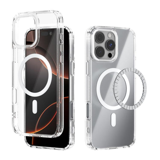 ABEEL MagSafe Magnetic Color Ring Anti-scratch Transparent Phone Case, For iPhone 16 Pro Max, For iPhone 16 Pro, For iPhone 16 Plus, For iPhone 16