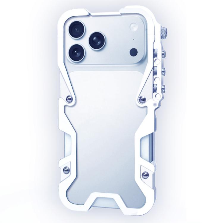 Trigger Design Hollow Metal Frame Phone Case with Lanyard, For iPhone 17e / 16e, For iPhone 17 Pro Max, For iPhone 17 Pro, For iPhone 17, For iPhone 16 Pro Max, For iPhone 16 Pro, For iPhone 16 Plus, For iPhone 16