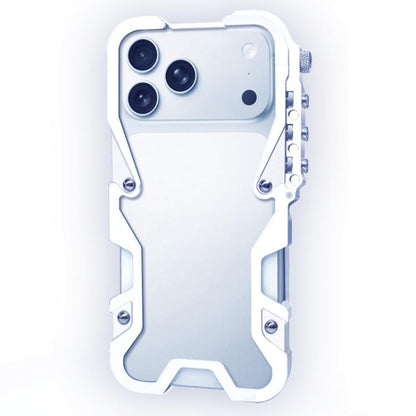 Trigger Design Hollow Metal Frame Phone Case with Lanyard, For iPhone 17e / 16e, For iPhone 17 Pro Max, For iPhone 17 Pro, For iPhone 17, For iPhone 16 Pro Max, For iPhone 16 Pro, For iPhone 16 Plus, For iPhone 16