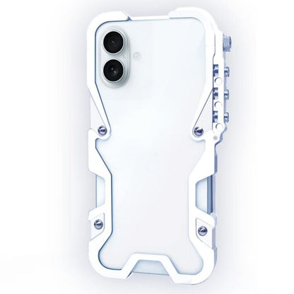 Trigger Design Hollow Metal Frame Phone Case with Lanyard, For iPhone 17e / 16e, For iPhone 17 Pro Max, For iPhone 17 Pro, For iPhone 17, For iPhone 16 Pro Max, For iPhone 16 Pro, For iPhone 16 Plus, For iPhone 16