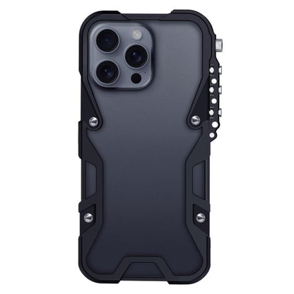 Trigger Design Hollow Metal Frame Phone Case with Lanyard, For iPhone 17e / 16e, For iPhone 17 Pro Max, For iPhone 17 Pro, For iPhone 17, For iPhone 16 Pro Max, For iPhone 16 Pro, For iPhone 16 Plus, For iPhone 16