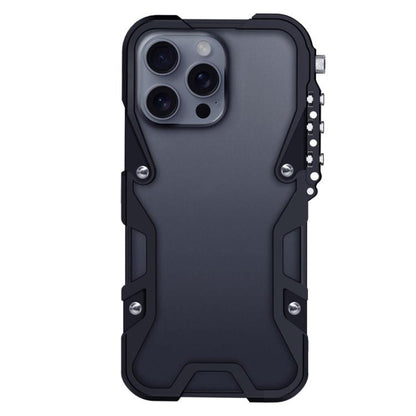 Trigger Design Hollow Metal Frame Phone Case with Lanyard, For iPhone 17e / 16e, For iPhone 17 Pro Max, For iPhone 17 Pro, For iPhone 17, For iPhone 16 Pro Max, For iPhone 16 Pro, For iPhone 16 Plus, For iPhone 16