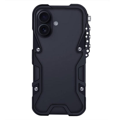Trigger Design Hollow Metal Frame Phone Case with Lanyard, For iPhone 17e / 16e, For iPhone 17 Pro Max, For iPhone 17 Pro, For iPhone 17, For iPhone 16 Pro Max, For iPhone 16 Pro, For iPhone 16 Plus, For iPhone 16