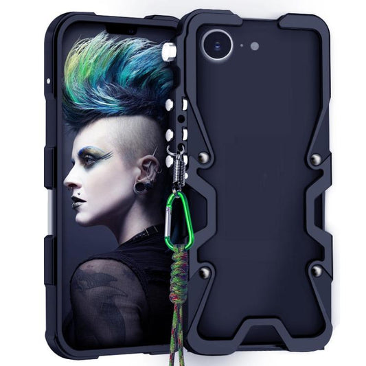 Trigger Design Hollow Metal Frame Phone Case with Lanyard, For iPhone 17e / 16e, For iPhone 17 Pro Max, For iPhone 17 Pro, For iPhone 17, For iPhone 16 Pro Max, For iPhone 16 Pro, For iPhone 16 Plus, For iPhone 16