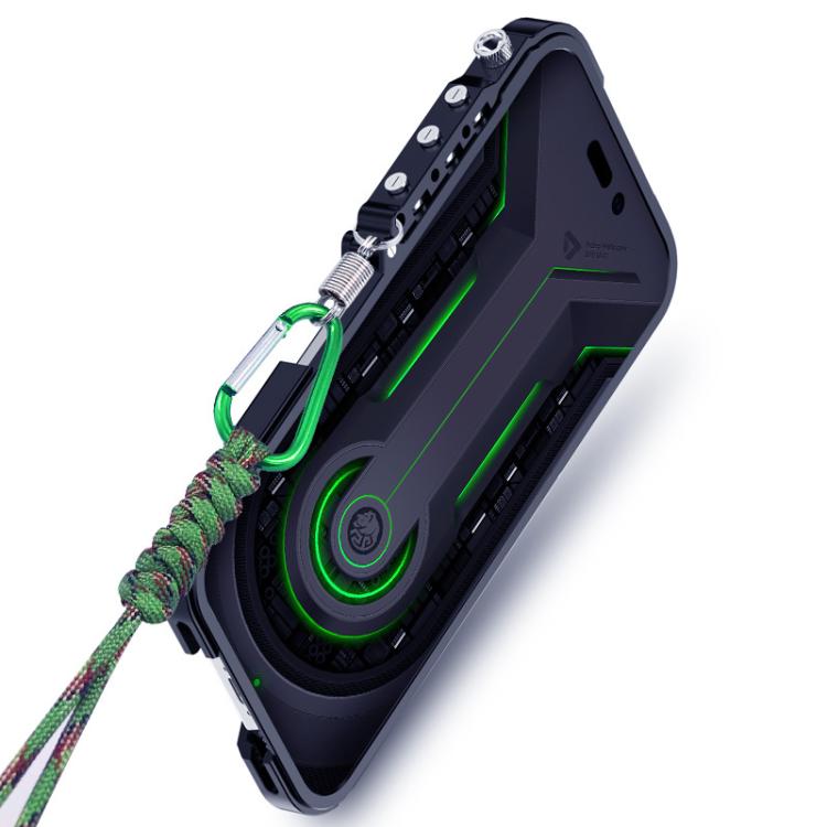 Trigger Design Hollow Metal Frame Phone Case with Lanyard, For iPhone 17e / 16e, For iPhone 17 Pro Max, For iPhone 17 Pro, For iPhone 17, For iPhone 16 Pro Max, For iPhone 16 Pro, For iPhone 16 Plus, For iPhone 16