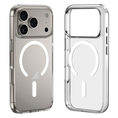 ZGA Magsafe Metal Buttons Clear PC Hybrid TPU Phone Case, For iPhone 17 Pro Max, For iPhone 17 Pro, For iPhone 17