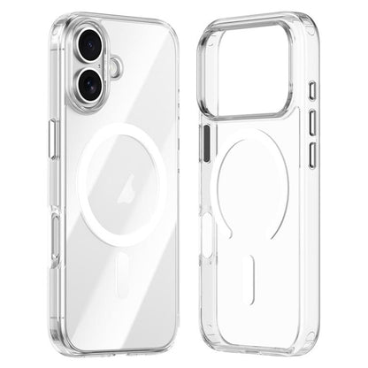 ZGA Magsafe Metal Buttons Clear PC Hybrid TPU Phone Case, For iPhone 17 Pro Max, For iPhone 17 Pro, For iPhone 17