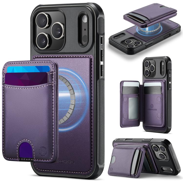 JEEHOOD J10 Flip Card Bag MagSafe Split RFID Leather Phone Case, For iPhone 17 Pro, For iPhone 17, For iPhone Air, For iPhone 16 Pro Max