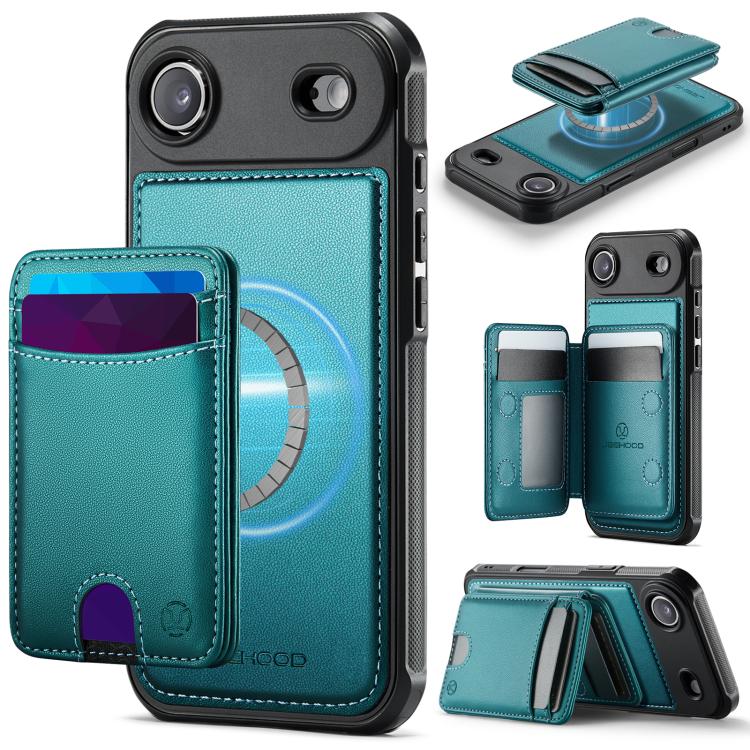 JEEHOOD J10 Flip Card Bag MagSafe Split RFID Leather Phone Case, For iPhone 17 Pro, For iPhone 17, For iPhone Air, For iPhone 16 Pro Max